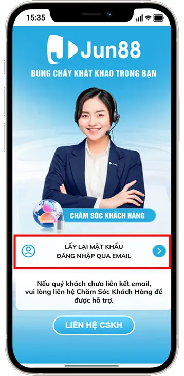 Bước 1:  Truy cập vào link https://9jjun88.com/emailmk